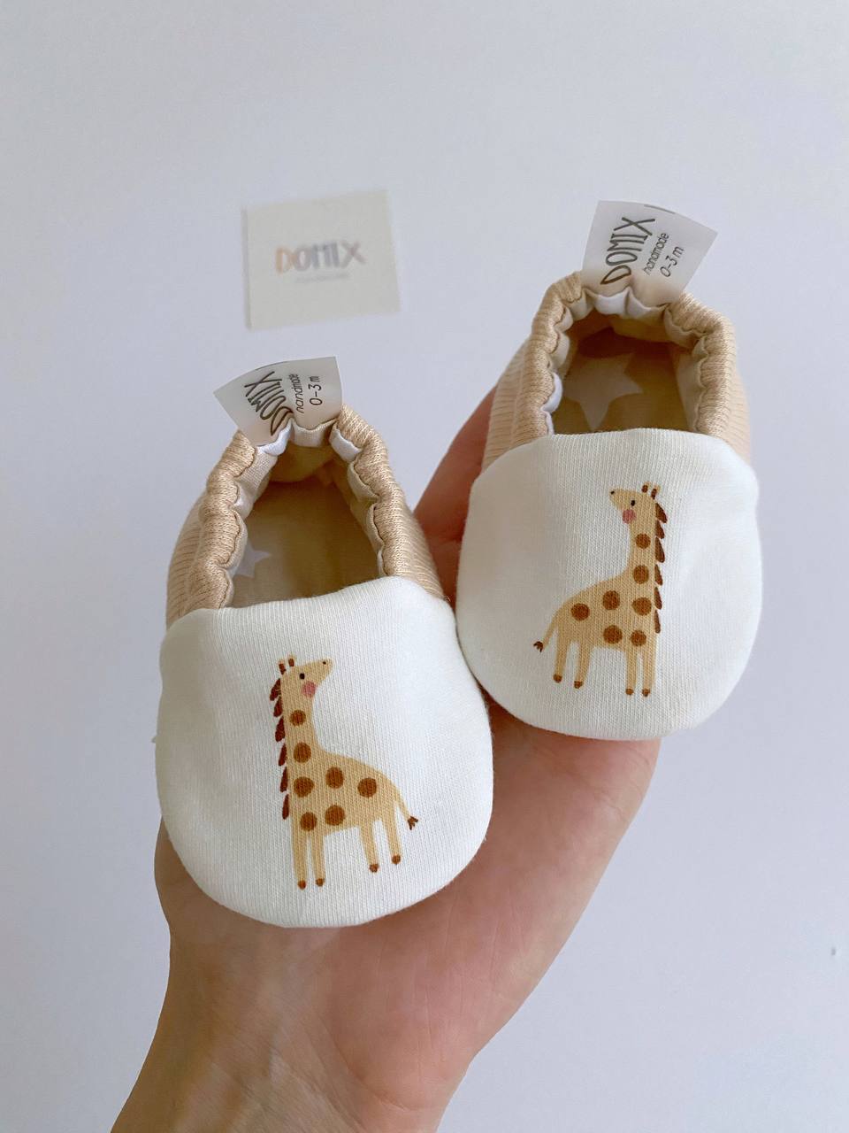 Giraffe Baby Slippers – Soft, Cozy & Handmade - Domix