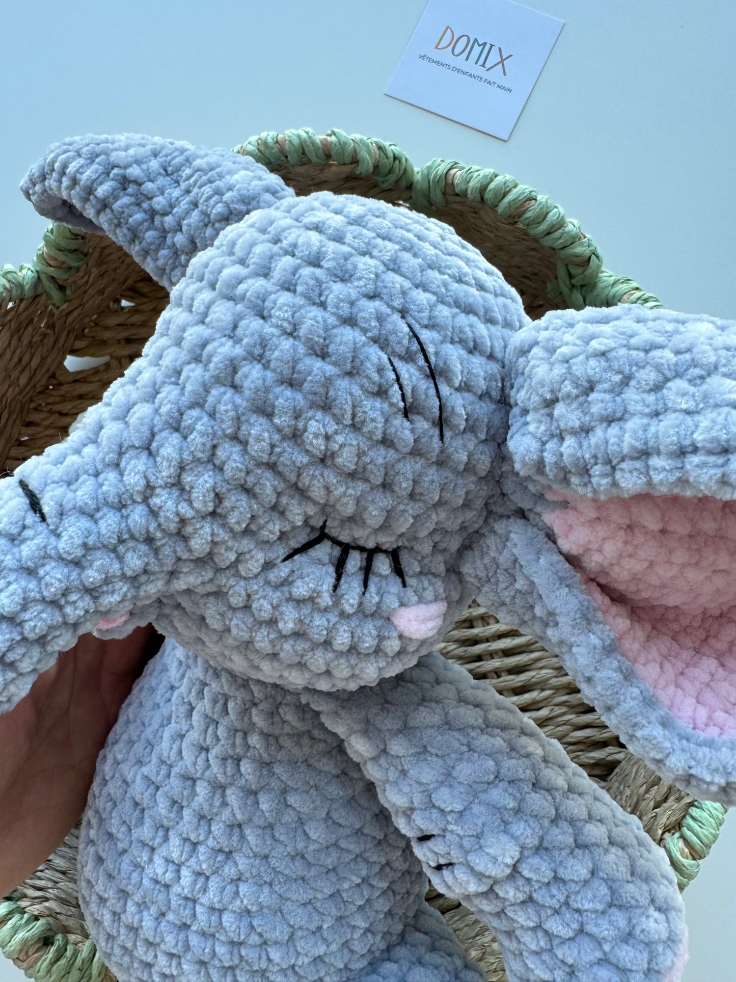 Grand éléphant en peluche – Compagnon tout doux pour bébé (35 cm)