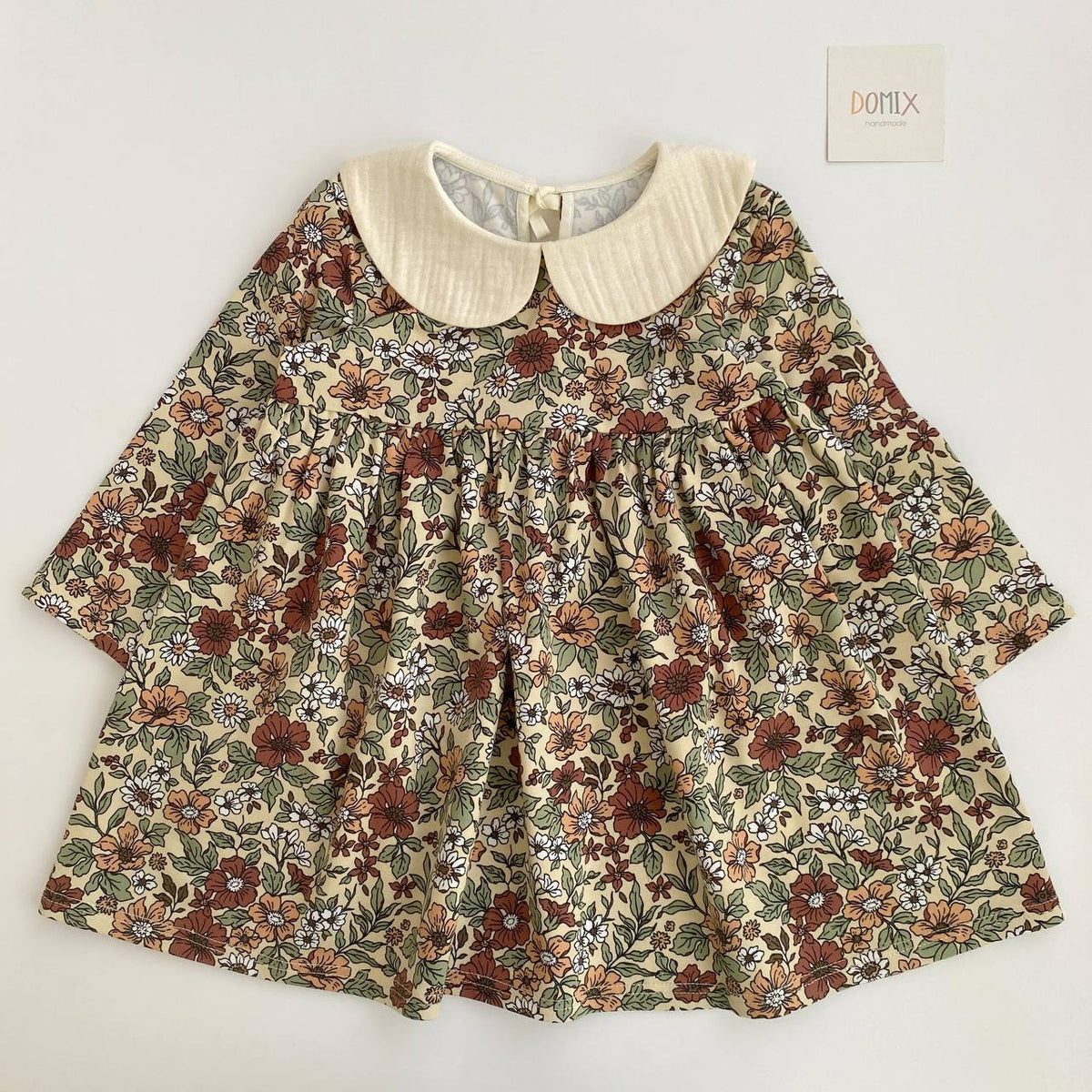 Floral Girls’ Dress with Peter Pan Collar