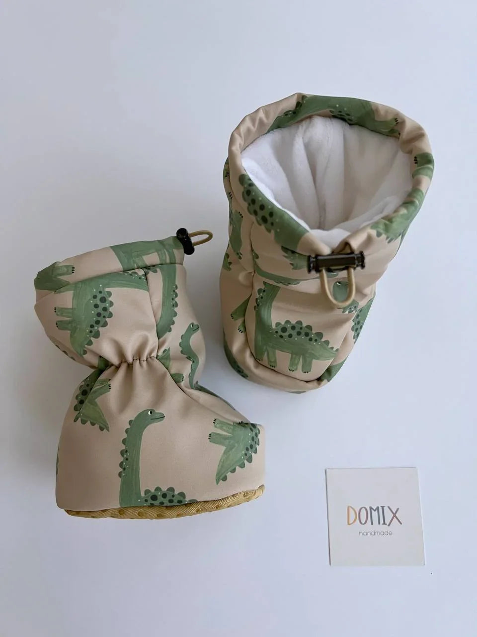 Waterproof Dinosaur Booties – Warm, Soft & Handmade - Domix