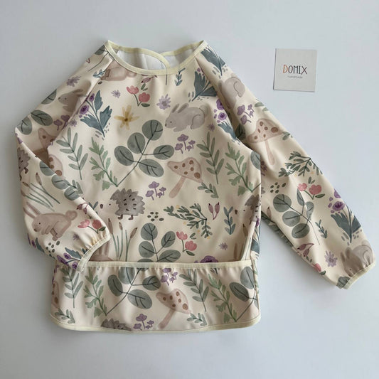 Wasserdichte Kinderkittel – Langarm-Lätzchen mit Wald-Print | Kleinkinder-Malschürze für Kindergarten & Schule
