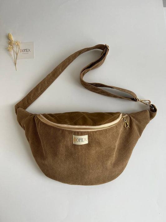 Handgemachte Cord-Gürteltasche – Minimale Alltags-Umhängetasche