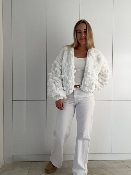 Gilet texturé tricoté à la main – Pièce unique